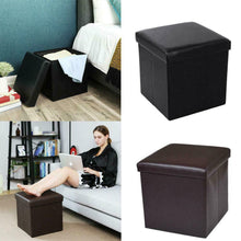 Load image into Gallery viewer, 15 Storage Ottoman - Folding Toy Box Chest Seat Ottomans Bench Foot Rest Stool