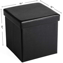 Load image into Gallery viewer, 15 Storage Ottoman - Folding Toy Box Chest Seat Ottomans Bench Foot Rest Stool