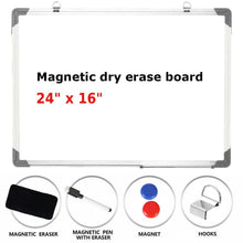 Load image into Gallery viewer, 24 x16 Single Side Magnetic Writing Whiteboard Dry Erase Board Office W/ Eraser