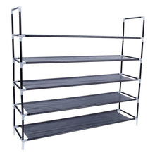 Load image into Gallery viewer, 5 Tier Shoe Rack Tower Cabinet Storage Organizer Black Home Holder Shelf