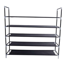 Load image into Gallery viewer, 5 Tier Shoe Rack Tower Cabinet Storage Organizer Black Home Holder Shelf