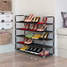 Load image into Gallery viewer, 5 Tier Shoe Rack Tower Cabinet Storage Organizer Black Home Holder Shelf