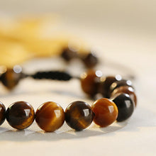 Load image into Gallery viewer, 8mm Mens Women Natural Gemstones Macrame Round Beads Braided Bracelet Handmade