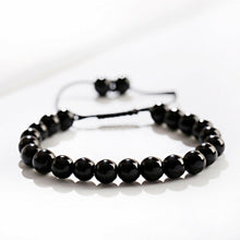 Load image into Gallery viewer, 8mm Mens Women Natural Gemstones Macrame Round Beads Braided Bracelet Handmade