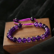 Load image into Gallery viewer, 8mm Mens Women Natural Gemstones Macrame Round Beads Braided Bracelet Handmade