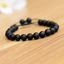 Load image into Gallery viewer, 8mm Mens Women Natural Gemstones Macrame Round Beads Braided Bracelet Handmade