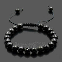 Load image into Gallery viewer, 8mm Mens Women Natural Gemstones Macrame Round Beads Braided Bracelet Handmade
