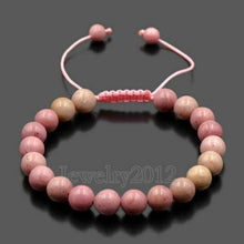 Load image into Gallery viewer, 8mm Mens Women Natural Gemstones Macrame Round Beads Braided Bracelet Handmade