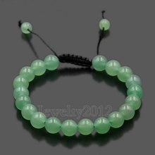 Load image into Gallery viewer, 8mm Mens Women Natural Gemstones Macrame Round Beads Braided Bracelet Handmade