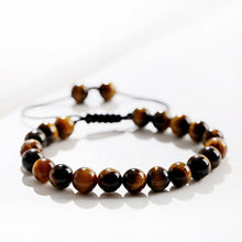 Load image into Gallery viewer, 8mm Mens Women Natural Gemstones Macrame Round Beads Braided Bracelet Handmade