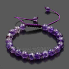 Load image into Gallery viewer, 8mm Mens Women Natural Gemstones Macrame Round Beads Braided Bracelet Handmade