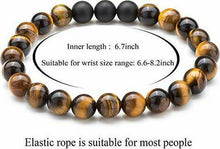 Load image into Gallery viewer, 8mm Natural Onyx Stone Beads Tiger Eye Beads Healing Bracelet Women Men Jewelry
