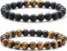 Load image into Gallery viewer, 8mm Natural Onyx Stone Beads Tiger Eye Beads Healing Bracelet Women Men Jewelry