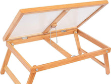 Load image into Gallery viewer, Adjustable Wood Bed Tray Lap Desk Serving Table Folding Legs Bamboo