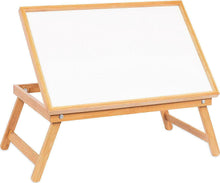 Load image into Gallery viewer, Adjustable Wood Bed Tray Lap Desk Serving Table Folding Legs Bamboo