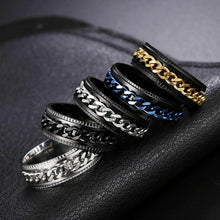 Load image into Gallery viewer, Cool Stainless Steel Rotatable Men Ring Spinner Chain Punk Women Party Jewelry