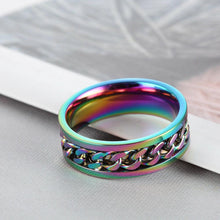 Load image into Gallery viewer, Cool Stainless Steel Rotatable Men Ring Spinner Chain Punk Women Party Jewelry