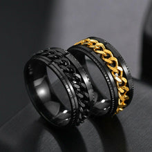 Load image into Gallery viewer, Cool Stainless Steel Rotatable Men Ring Spinner Chain Punk Women Party Jewelry