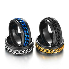 Load image into Gallery viewer, Cool Stainless Steel Rotatable Men Ring Spinner Chain Punk Women Party Jewelry