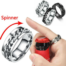 Load image into Gallery viewer, Cool Stainless Steel Rotatable Men Ring Spinner Chain Punk Women Party Jewelry
