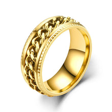 Load image into Gallery viewer, Cool Stainless Steel Rotatable Men Ring Spinner Chain Punk Women Party Jewelry