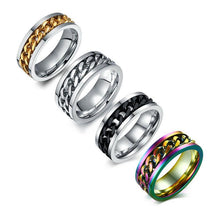 Load image into Gallery viewer, Cool Stainless Steel Rotatable Men Ring Spinner Chain Punk Women Party Jewelry
