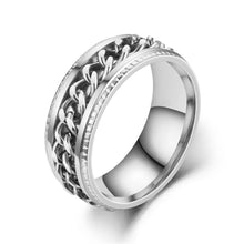 Load image into Gallery viewer, Cool Stainless Steel Rotatable Men Ring Spinner Chain Punk Women Party Jewelry