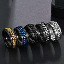Load image into Gallery viewer, Cool Stainless Steel Rotatable Men Ring Spinner Chain Punk Women Party Jewelry