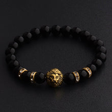 Load image into Gallery viewer, Fashion Men Women Natural Stone Gemstone Beads Lion's Head Bracelets Jewelry