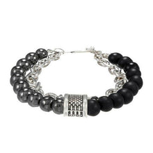 Load image into Gallery viewer, Fashion Men's Natural Stone Agate Beads Punk Bracelets Stainless Steel Jewelry