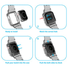 Load image into Gallery viewer, For Apple Watch Series 7/6/5/4/3/2/SE Clear Rugged Case with Band Strap 41/45mm
