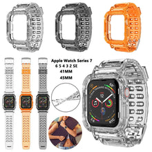 Load image into Gallery viewer, For Apple Watch Series 7/6/5/4/3/2/SE Clear Rugged Case with Band Strap 41/45mm