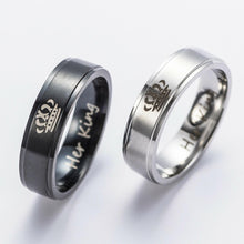 Load image into Gallery viewer, His Queen And Her King Stainless Steel Couple For Lover Engagement Rings Jewelry
