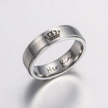 Load image into Gallery viewer, His Queen And Her King Stainless Steel Couple For Lover Engagement Rings Jewelry