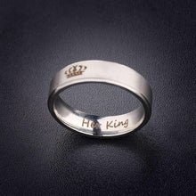 Load image into Gallery viewer, His Queen And Her King Stainless Steel Couple For Lover Engagement Rings Jewelry