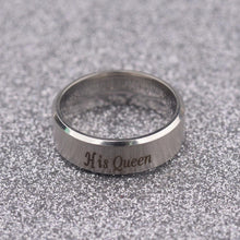 Load image into Gallery viewer, His Queen And Her King Stainless Steel Couple For Lover Engagement Rings Jewelry