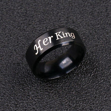 Load image into Gallery viewer, His Queen And Her King Stainless Steel Couple For Lover Engagement Rings Jewelry