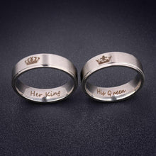 Load image into Gallery viewer, His Queen And Her King Stainless Steel Couple For Lover Engagement Rings Jewelry
