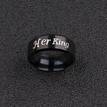 Load image into Gallery viewer, His Queen And Her King Stainless Steel Couple For Lover Engagement Rings Jewelry