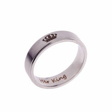 Load image into Gallery viewer, His Queen And Her King Stainless Steel Couple For Lover Engagement Rings Jewelry