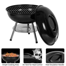 Load image into Gallery viewer, Iron Kettle BBQ Grill Portable Outdoor Camping Charcoal Stove with Vent