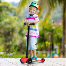 Load image into Gallery viewer, Kick Scooter for Kids with 3 Light Up Wheels Adjustable Height Boys Girls Red