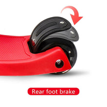 Load image into Gallery viewer, Kick Scooter for Kids with 3 Light Up Wheels Adjustable Height Boys Girls Red