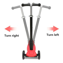 Load image into Gallery viewer, Kick Scooter for Kids with 3 Light Up Wheels Adjustable Height Boys Girls Red