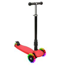 Load image into Gallery viewer, Kick Scooter for Kids with 3 Light Up Wheels Adjustable Height Boys Girls Red