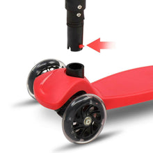 Load image into Gallery viewer, Kick Scooter for Kids with 3 Light Up Wheels Adjustable Height Boys Girls Red