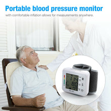 Load image into Gallery viewer, LCD Digital Wrist Blood Pressure Monitor BP Cuff Gauge Automatic Machine Tester