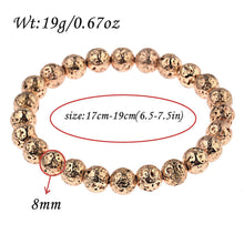Load image into Gallery viewer, Men Women Handmade 8MM Natural Lava Stone Beads Healing Reiki Bracelets Jewelry