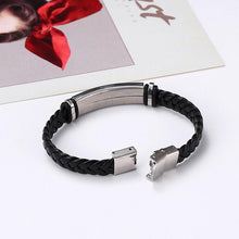 Load image into Gallery viewer, Men Women Leather Titanium Steel Magnetic Braided Clasp Bracelet Bangle Jewelry