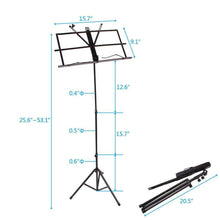 Load image into Gallery viewer, New Black Adjustable Folding Sheet Music Stands with Bag